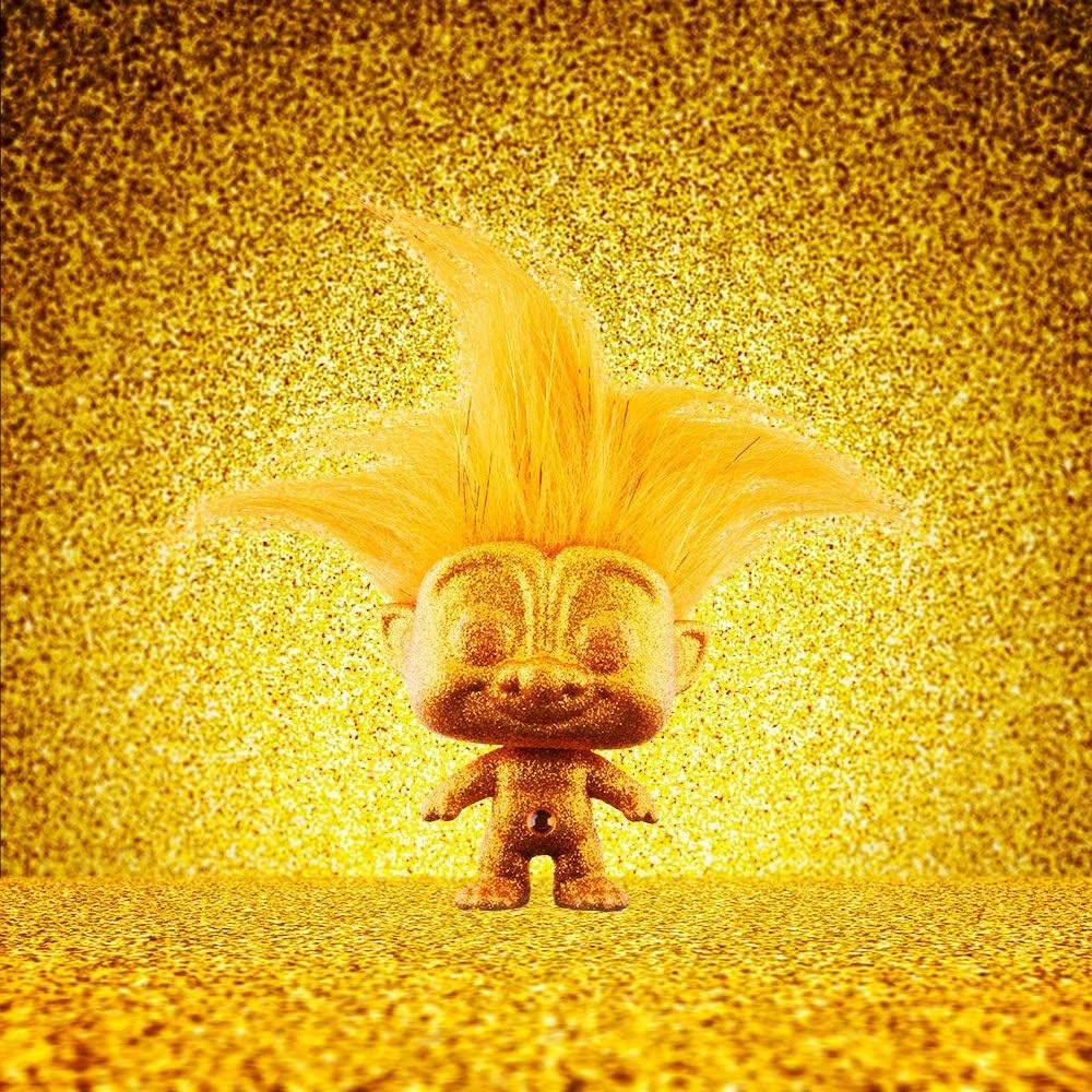 Funko Pop 08 Good Luck Trolls Gold Troll Diamond Limited Edition