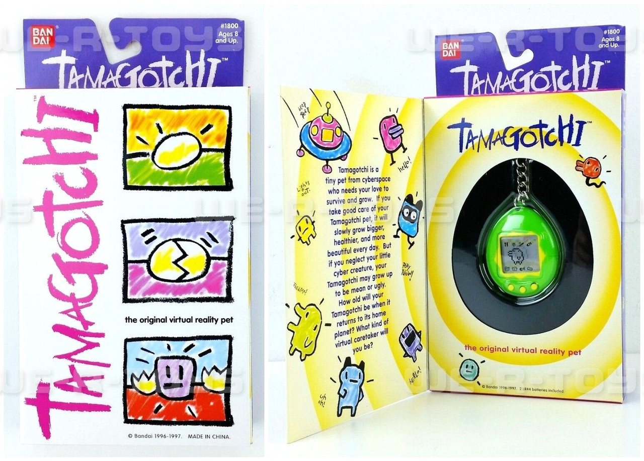 Tamagotchi Virtual Reality Pet 1996-1997 Bandai Green/Yellow No