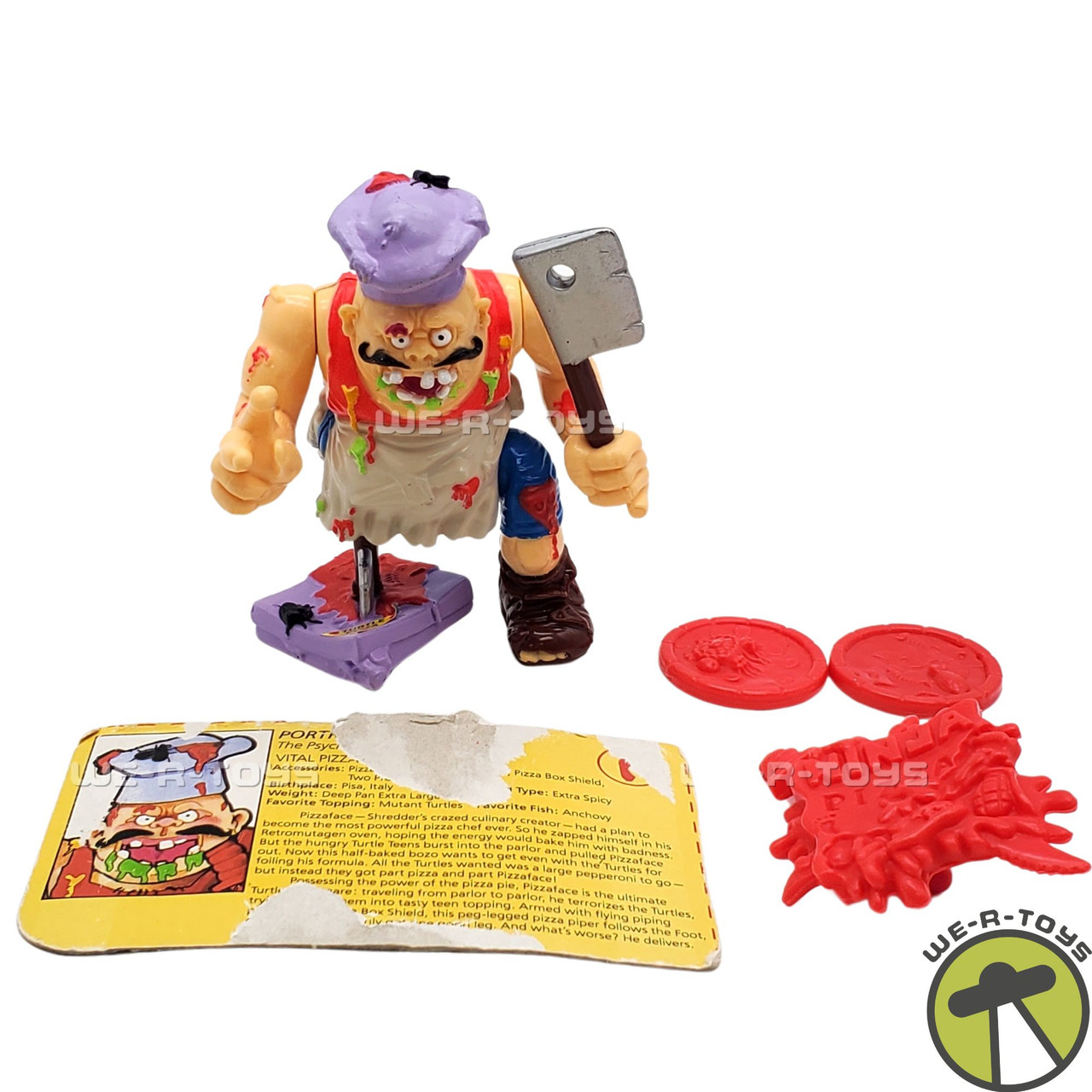 TMNT 1990 Pizza Face 100% Complete With File Card Playmates