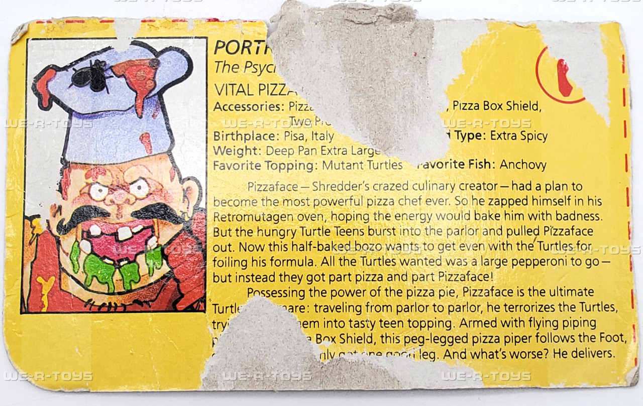 TMNT 1990 Pizza Face 100% Complete With File Card Playmates