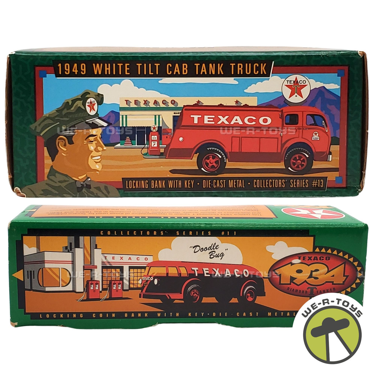 Lot of 2 Texaco Diamond T Tanker Doodle Bug & 1949 White Tilt Cab
