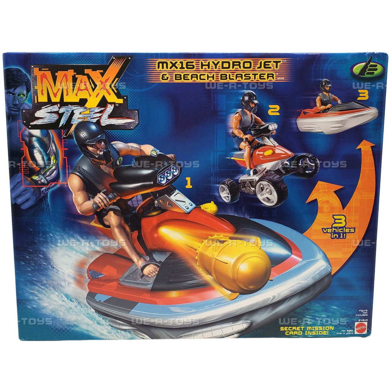 Max Steel MX16 Hydro Jet & Beach Blaster Vehicle 1999 Mattel