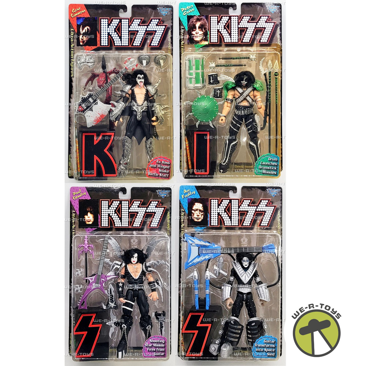 Set of 4 KISS Action Figures Gene, Peter, Paul, and Ace McFarlane 