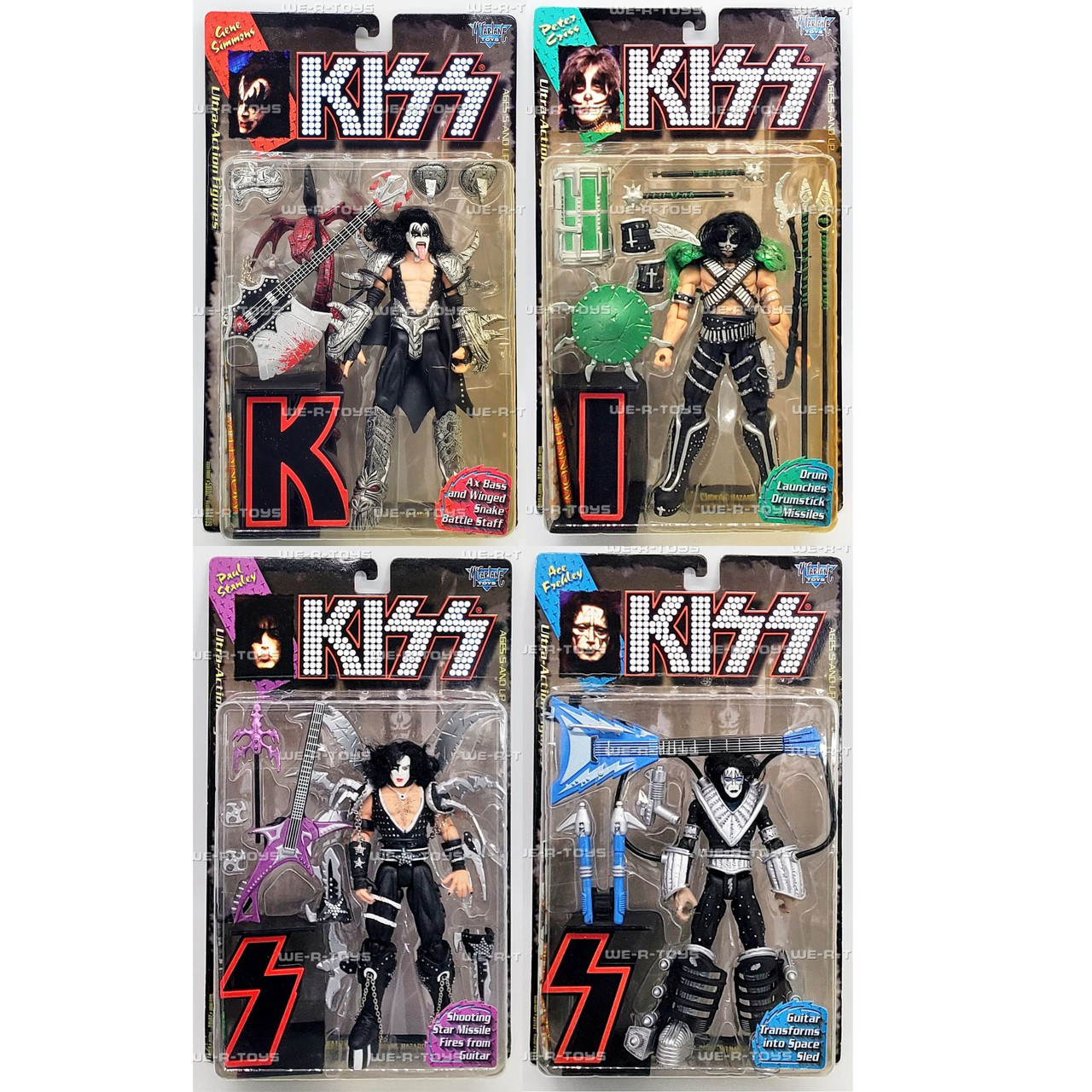 Set of 4 KISS Action Figures Gene, Peter, Paul, and Ace McFarlane