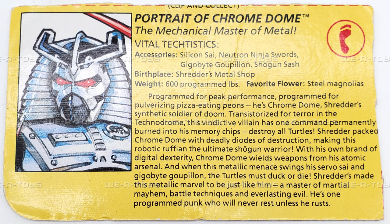 Teenage Mutant Ninja Turtles Chrome Dome Figure With File Card