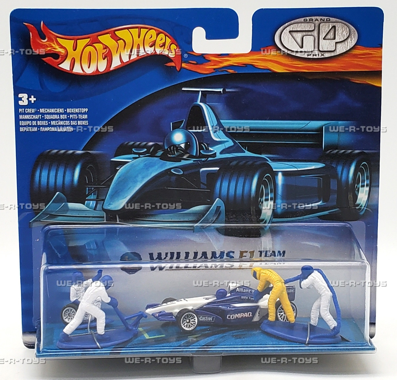 Hot Wheels Grand Prix Williams F1 Team Vehicle u0026 Pit Crew Mattel 2000 NRFP