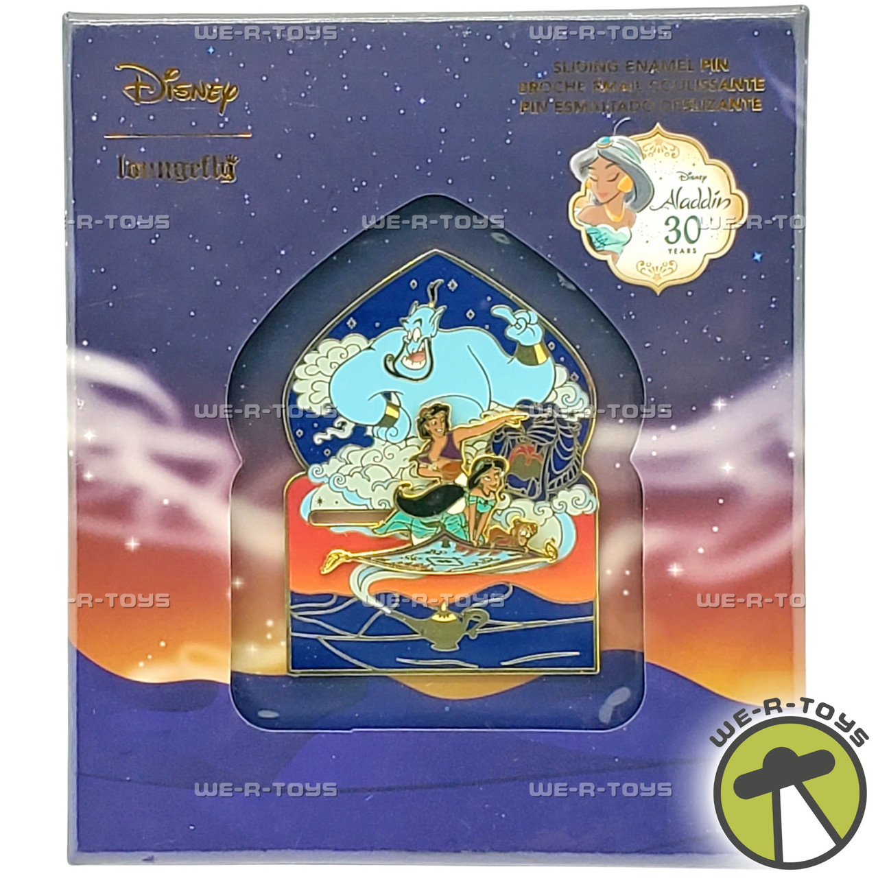 Loungefly Disney Aladdin Jasmine and Genie Sliding Enamel Trading