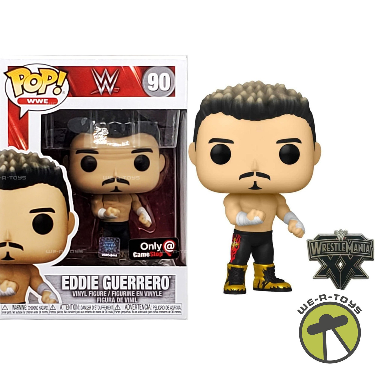 Funko Pop WWE 90 Eddie Gurrero with Enamel Pin GameStop Exclusive Vinyl