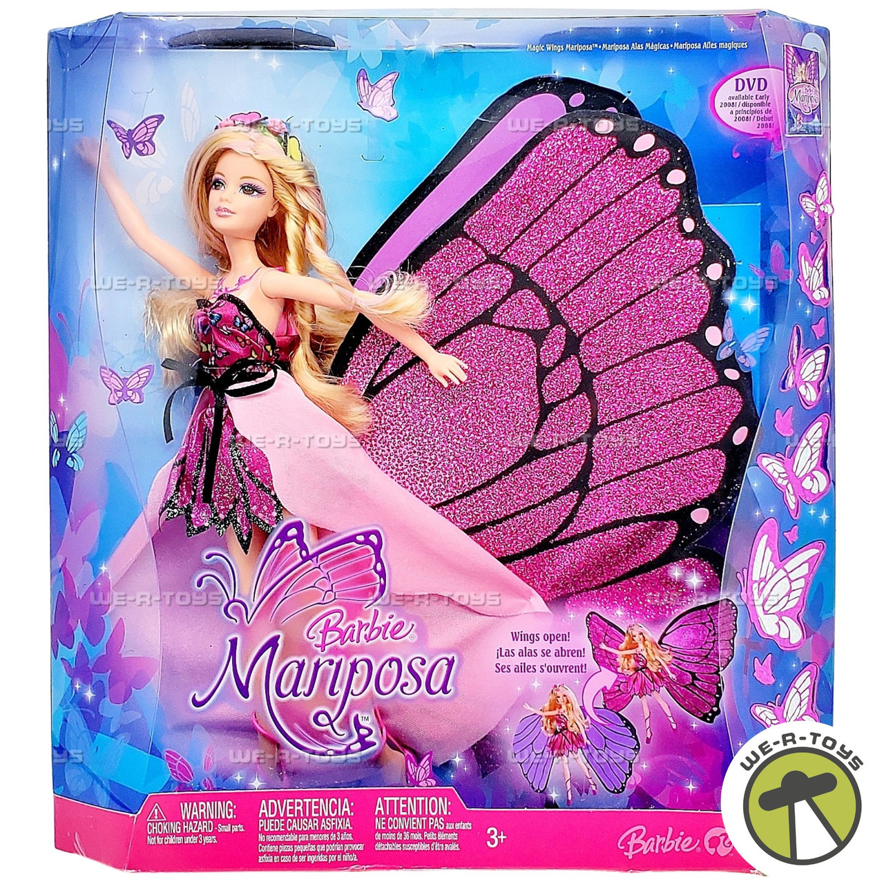 Barbie Magic Wings Mariposa Doll 2008 Mattel L8585 - We-R-Toys