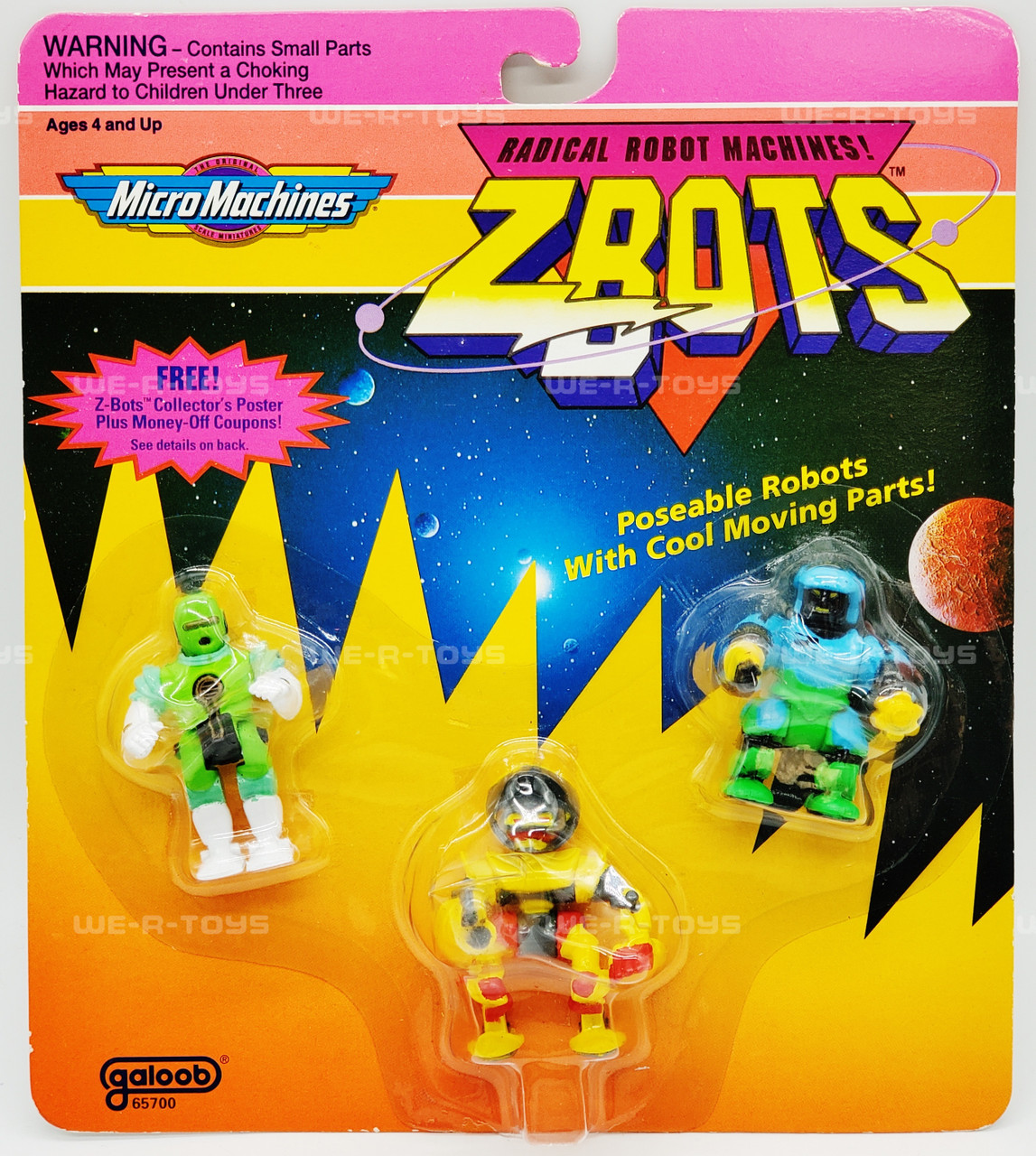 Micro Machines Z-Bots Xactor, Stixxer, Catron Figures 1993 Galoob