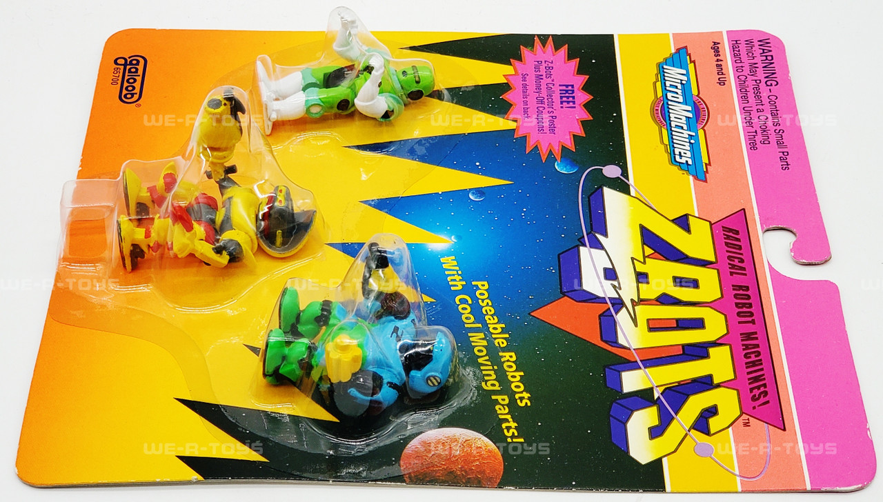 Micro Machines Z-Bots Xactor, Stixxer, Catron Figures 1993 Galoob