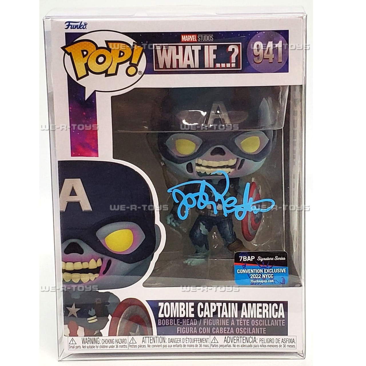 Funko Pop Marvel What If? Zombie Captain America Figure Signed By