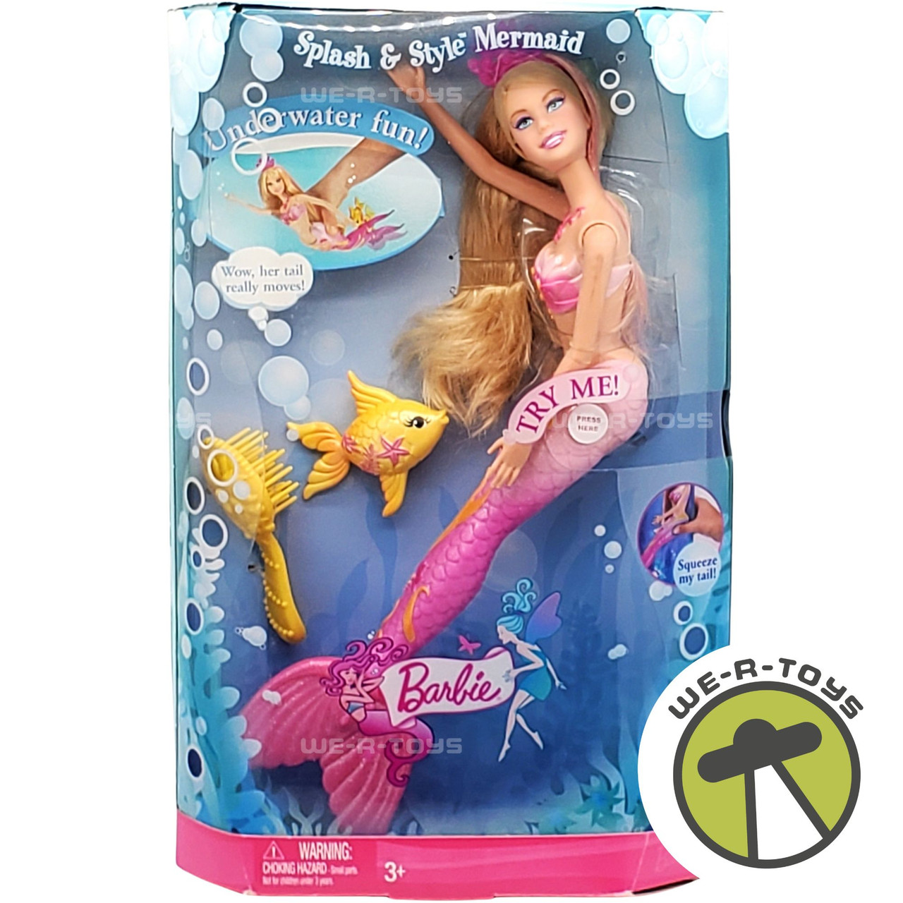 Barbie Splash and Style Mermaid Doll with Angel Fish 2008 Mattel