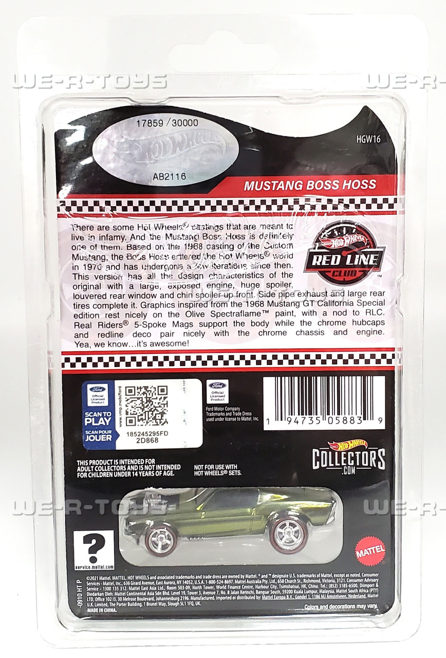 Hot Wheels Red Line Club Mustang Boss Hoss (Green) Vehicle 2021