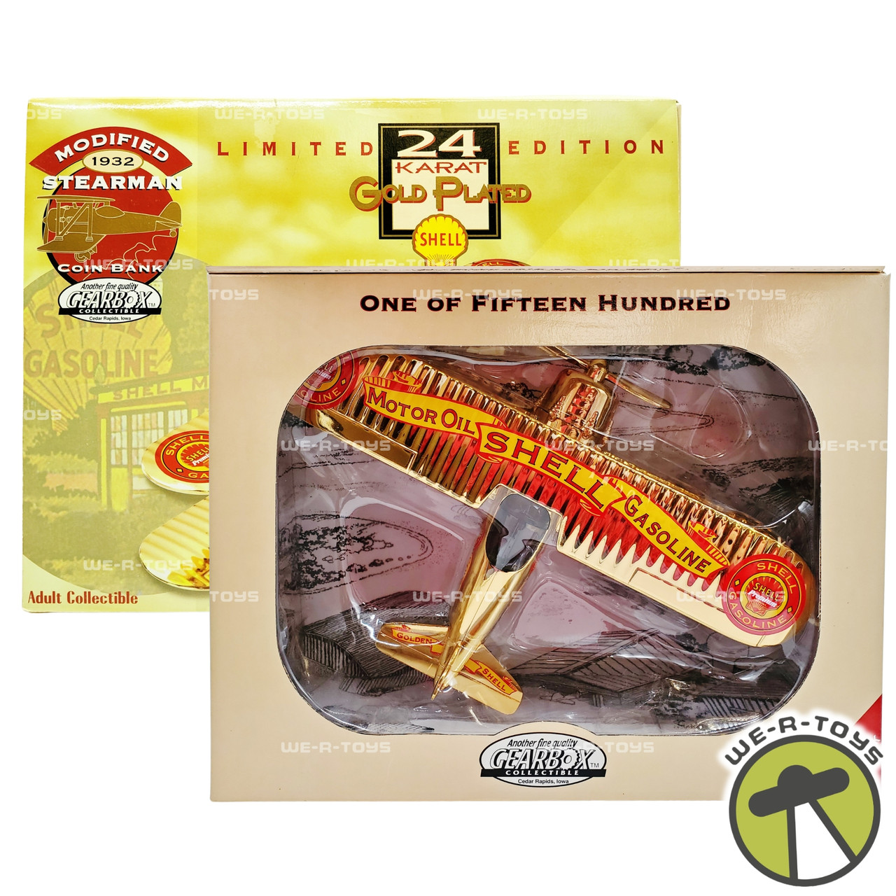 Shell Gasoline Modified 1932 Stearman Biplane Coin Bank 1996 Gearbox ...