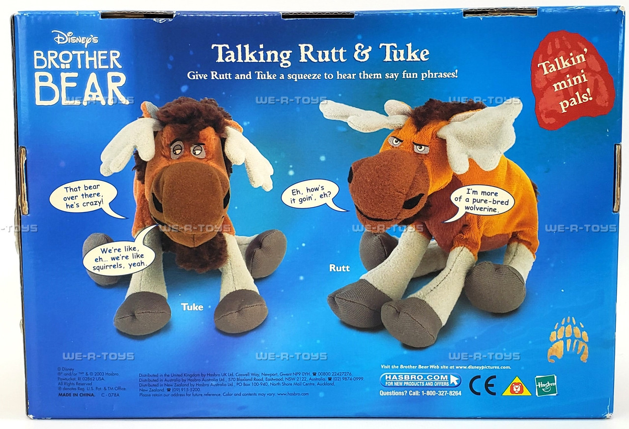 Disney Brother Bear Talking Rutt & Tuke Mini Plush Pals 2003