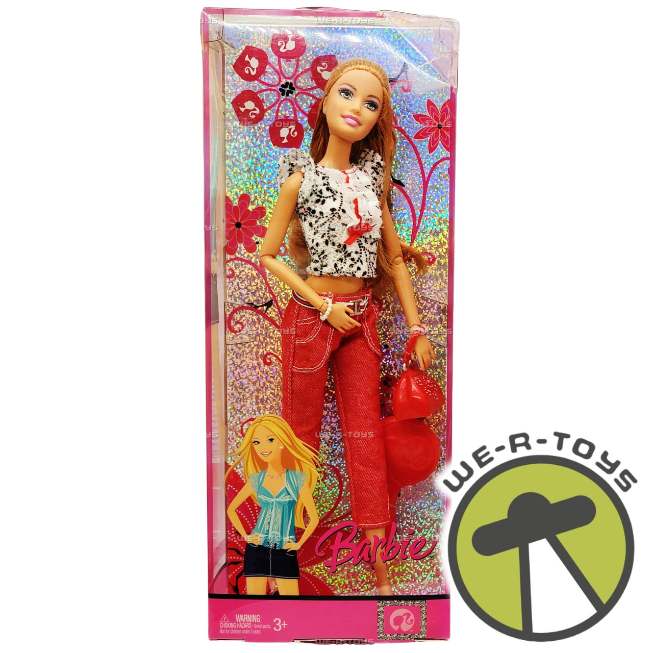 Barbie Fashion Fever Summer Doll in Red Denim White Ruffle Top