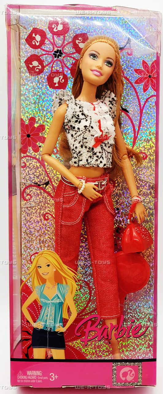 Barbie Fashion Fever Summer Doll in Red Denim White Ruffle Top