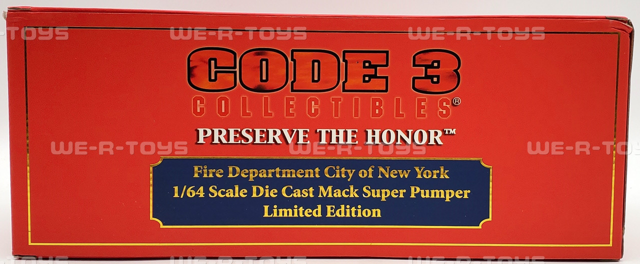 Code 3 Preserve The Honor FDNY Mack Super Pumper Vehicle