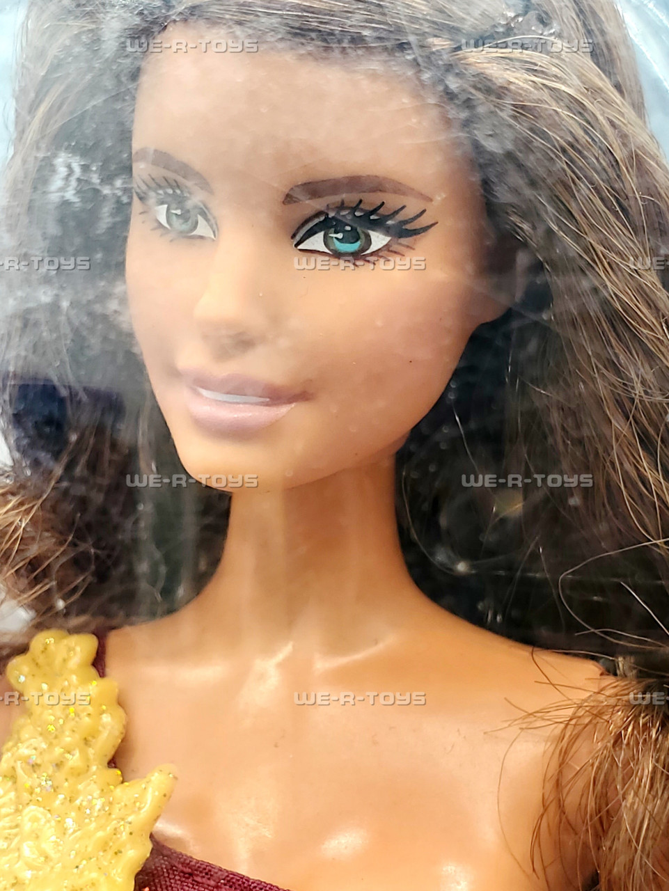 Barbie 2016 Holiday Peace Hope Love Doll Brunette Red Dress Mattel