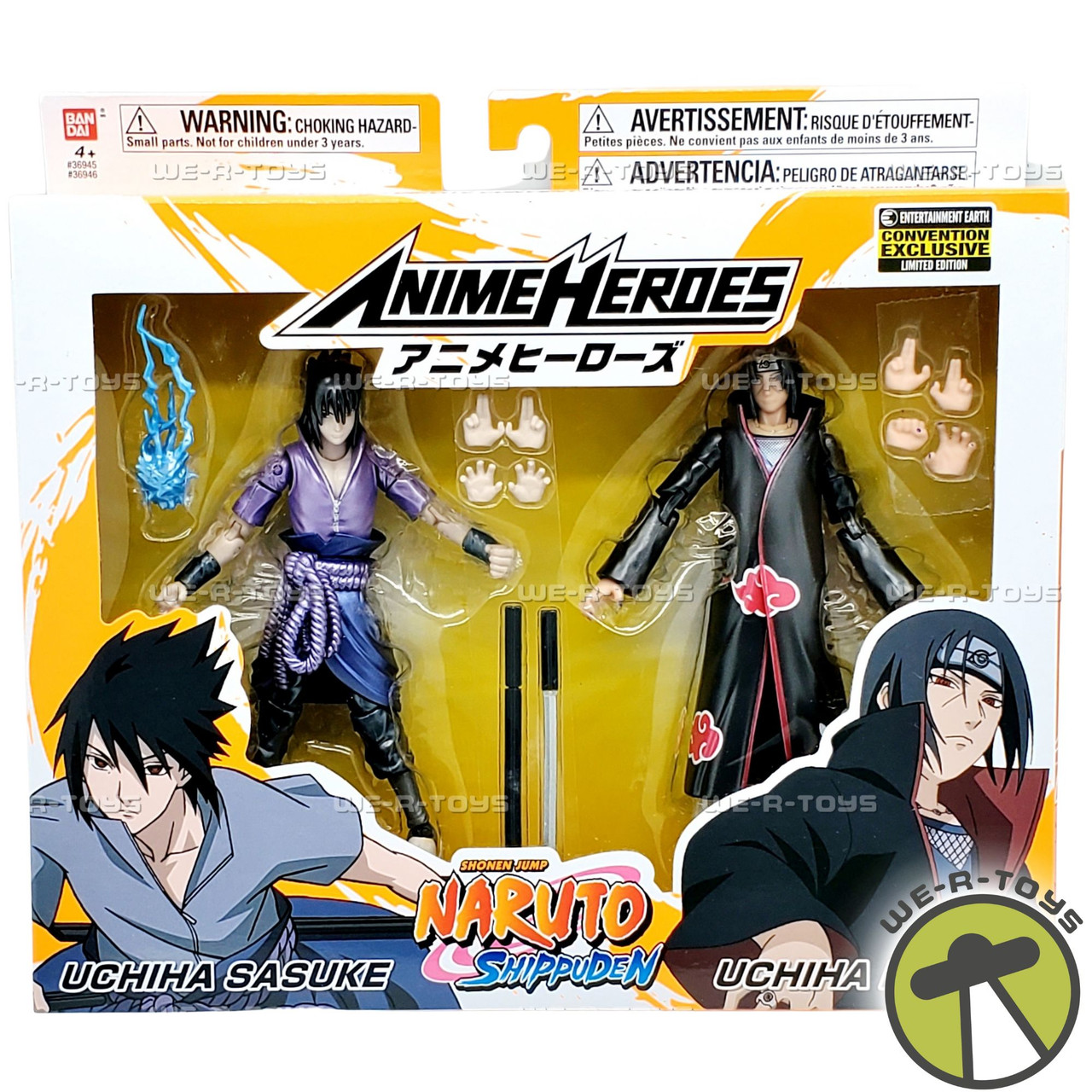 Naruto Shippuden Anime Heroes 2 Pack Itachi and Sasuke Uchiha 2020 BanDai  36945 - We-R-Toys