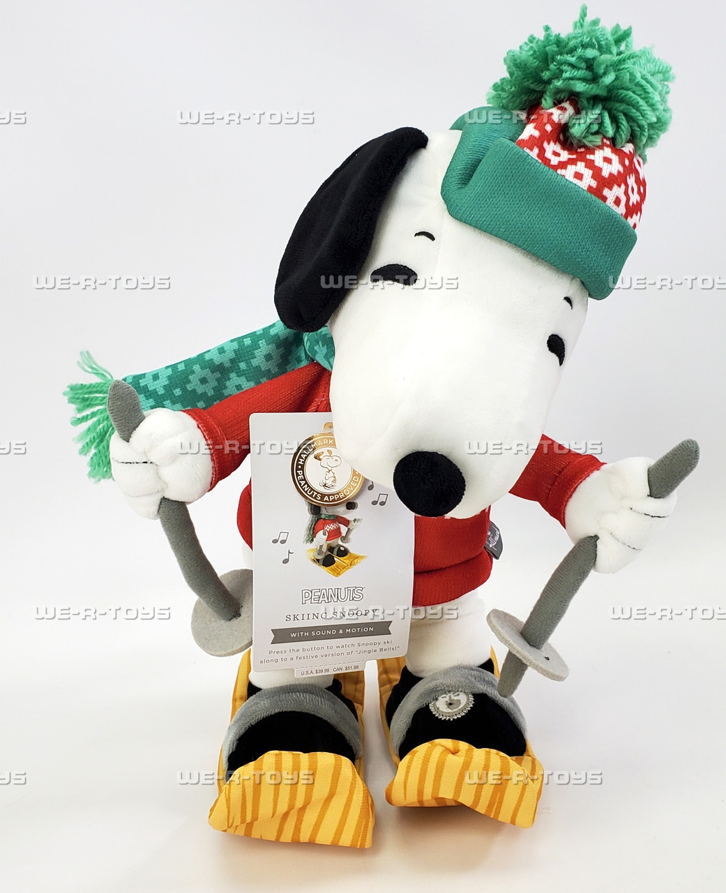 Hallmark Peanuts Skiing Snoopy Plush With Sound & Motion