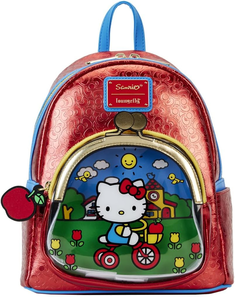 Loungefly Hello Kitty ハンドバッグ(レア商品) Hello Kitty 50th Anniversary Coin Bag Mini-Backpack Loungefly - We