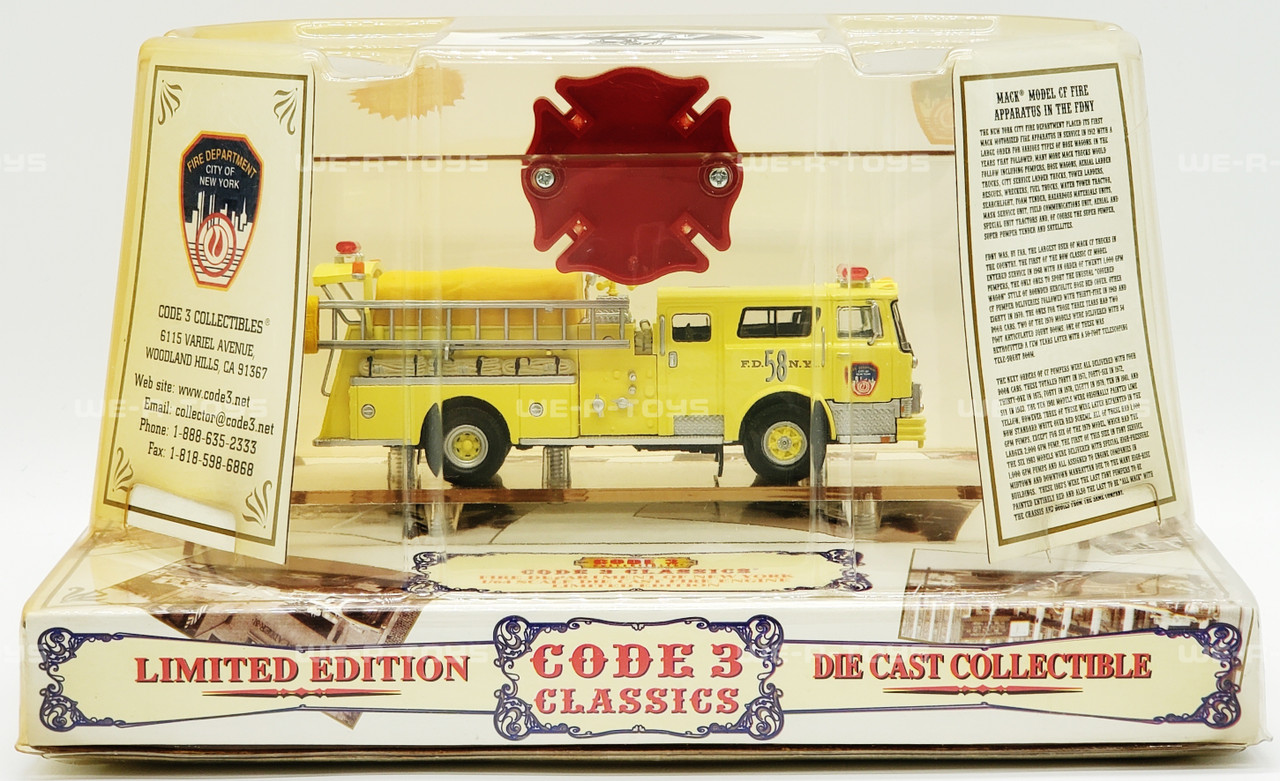 ミニカー CODE3 1/64 MACK C PUMPER N.Y.F.D Code 3 FDNY Super Pumper System Mack C Satellite 3 (12544)