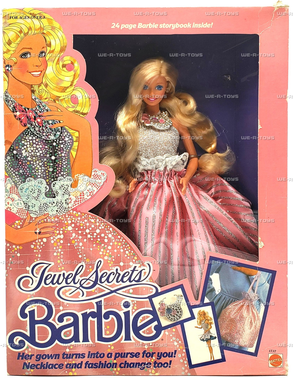 Barbie Jewel Secrets Doll With Storybook 1986 Mattel No