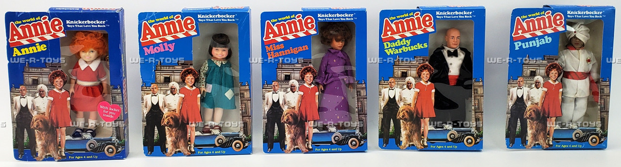 The World of Annie Lot of 5 Dolls 1982 Knickerbocker Toy