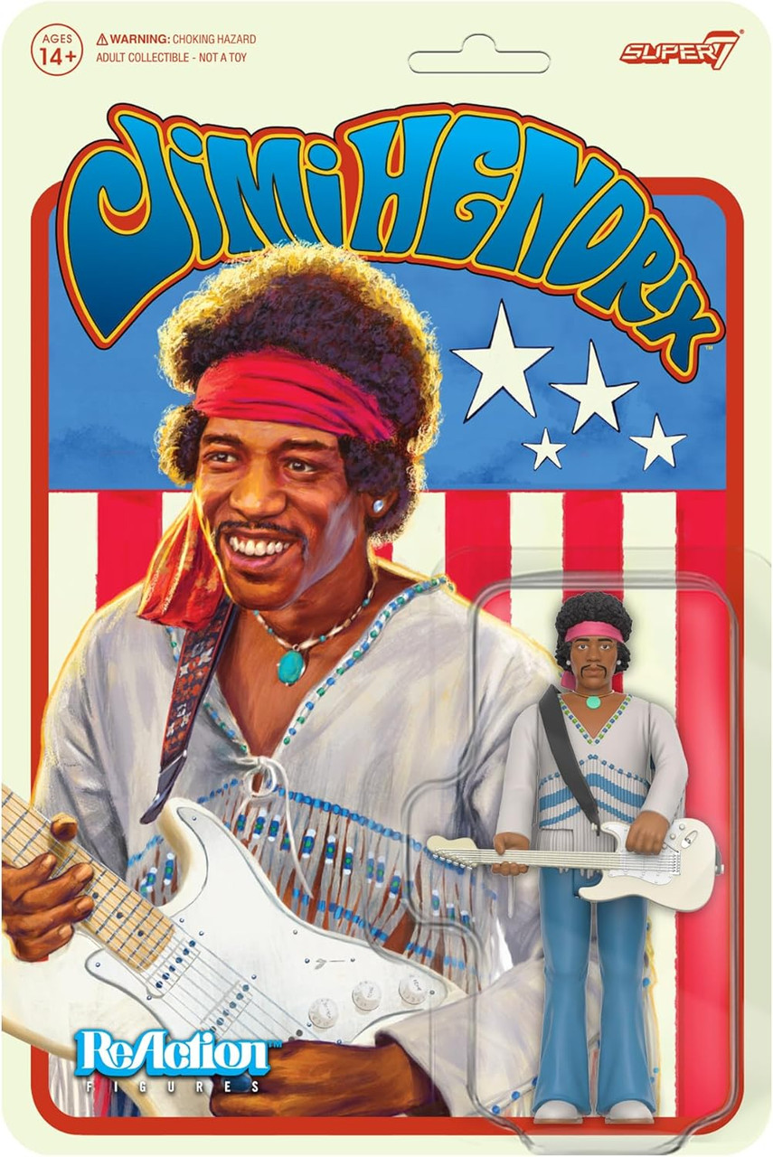 Jimi Hendrix ReAction Festival Version Action Figure 2024 Super 7