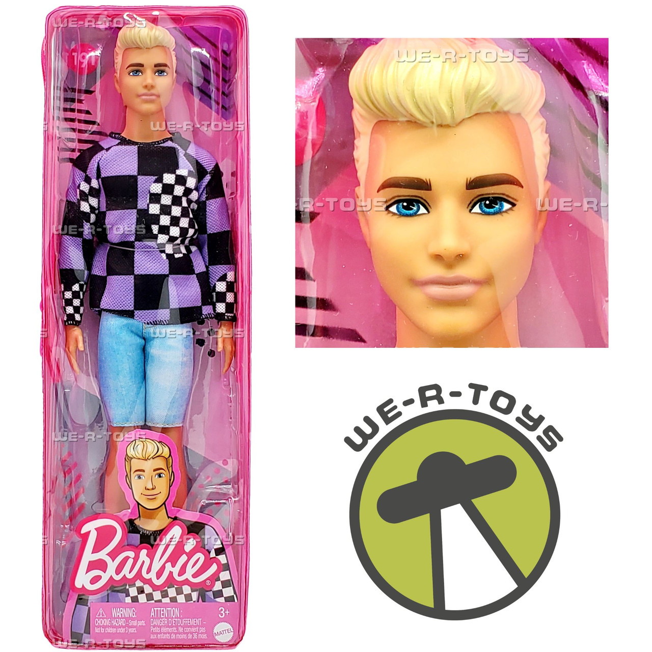 Barbie Fashionistas Ken Doll No 191 Checkered Sweater 2021 Mattel - Main Image