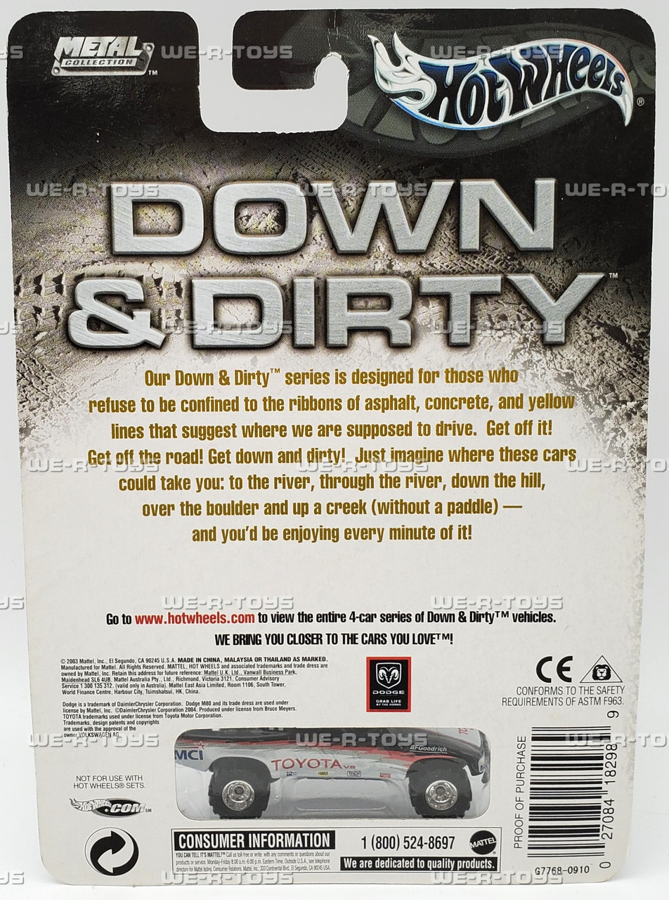 Hot Wheels Down & Dirty Toyota Truck 3/4 Black & White Vehicle LE