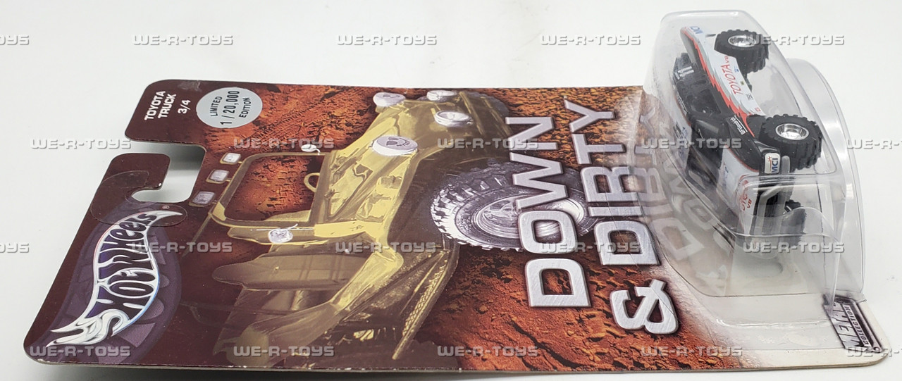 Hot Wheels Down & Dirty Toyota Truck 3/4 Black & White Vehicle LE