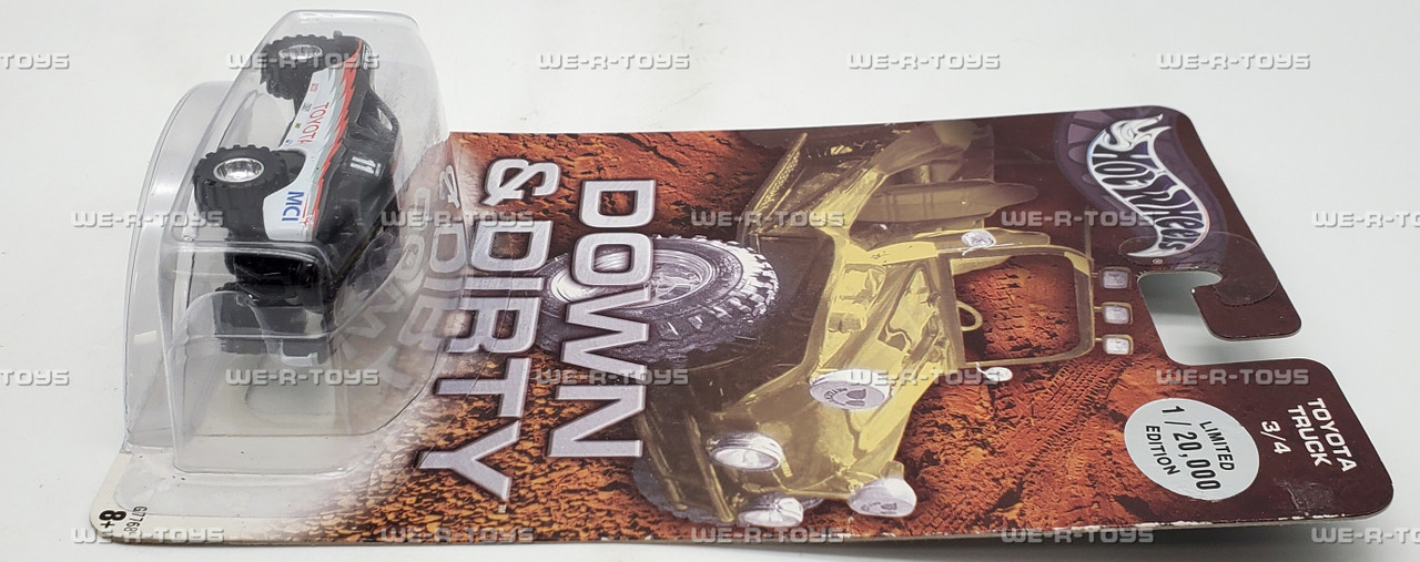 Hot Wheels Down & Dirty Toyota Truck 3/4 Black & White Vehicle LE