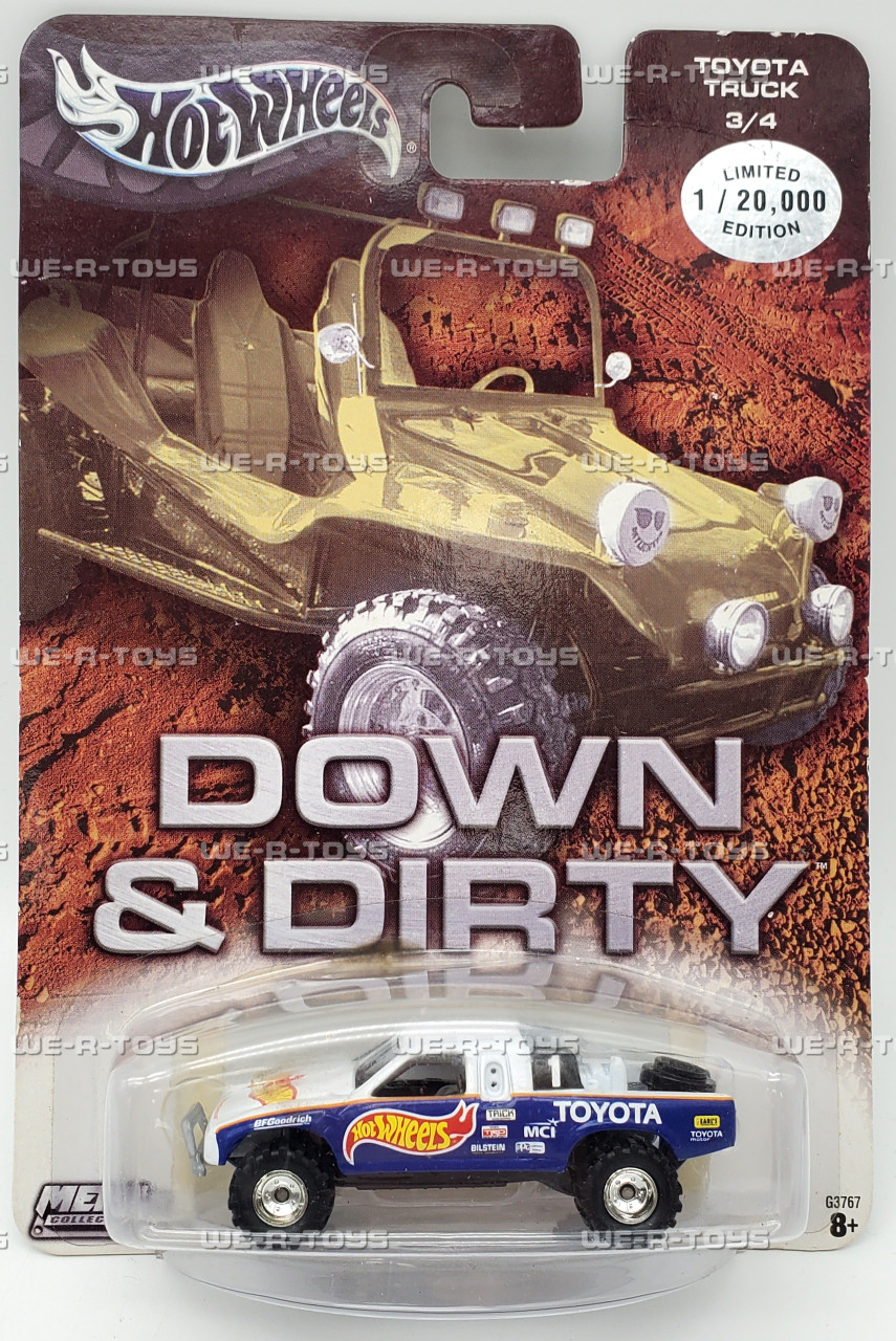 Hot Wheels Down & Dirty Toyota Truck 3/4 Blue Vehicle LE 2003