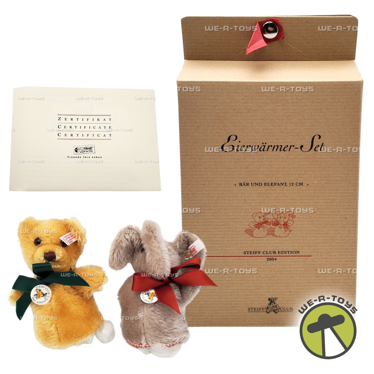 Steiff Egg Cosy Set Bear And Elephant 420436 Steiff Club Edition