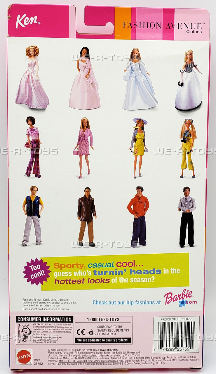 Barbie Fashion Avenue Ken Styles Skate Jam Fashion 2001