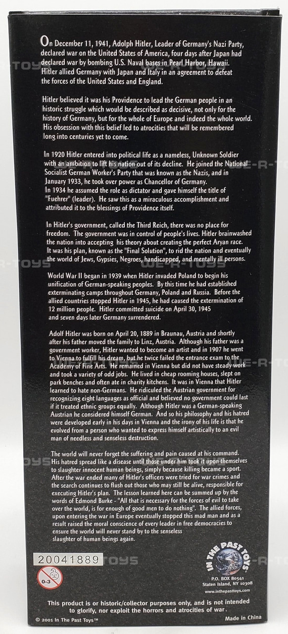 WAR CRIMINALS of the 20th CENTURY ヒトラー War Criminals Of The 20th Century Adolf Hitler Figure 2001