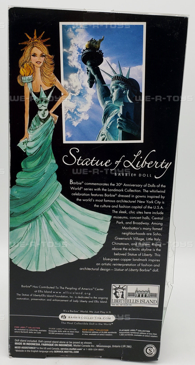 Barbie Statue of Liberty Doll Landmark Collection Pink Label