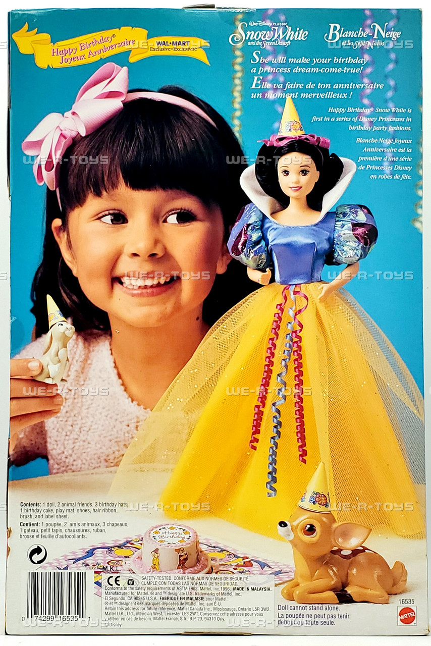 Snow White Happy Birthday Doll 1996 Mattel #16535