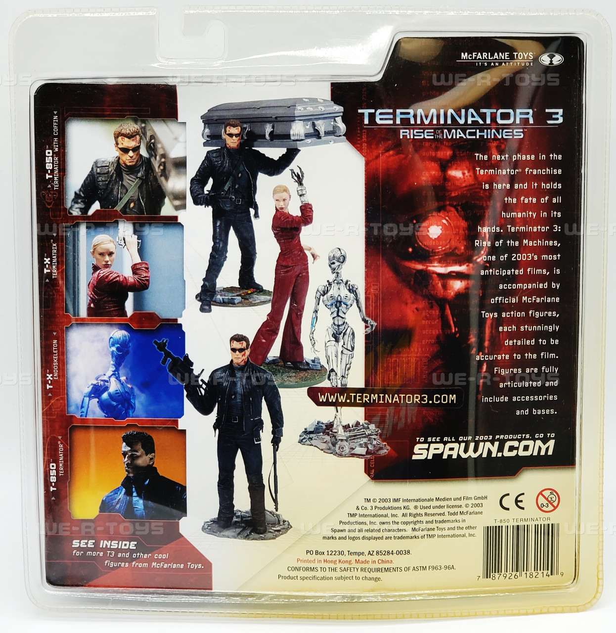Terminator 3 Rise of the Machines T-850 Terminator Figure McFarlane Toys 2003 - We-R-Toys Terminator 3 Rise of the Machines T-850 Terminator Figure McFarlane Toys 2003 - We-R-Toys