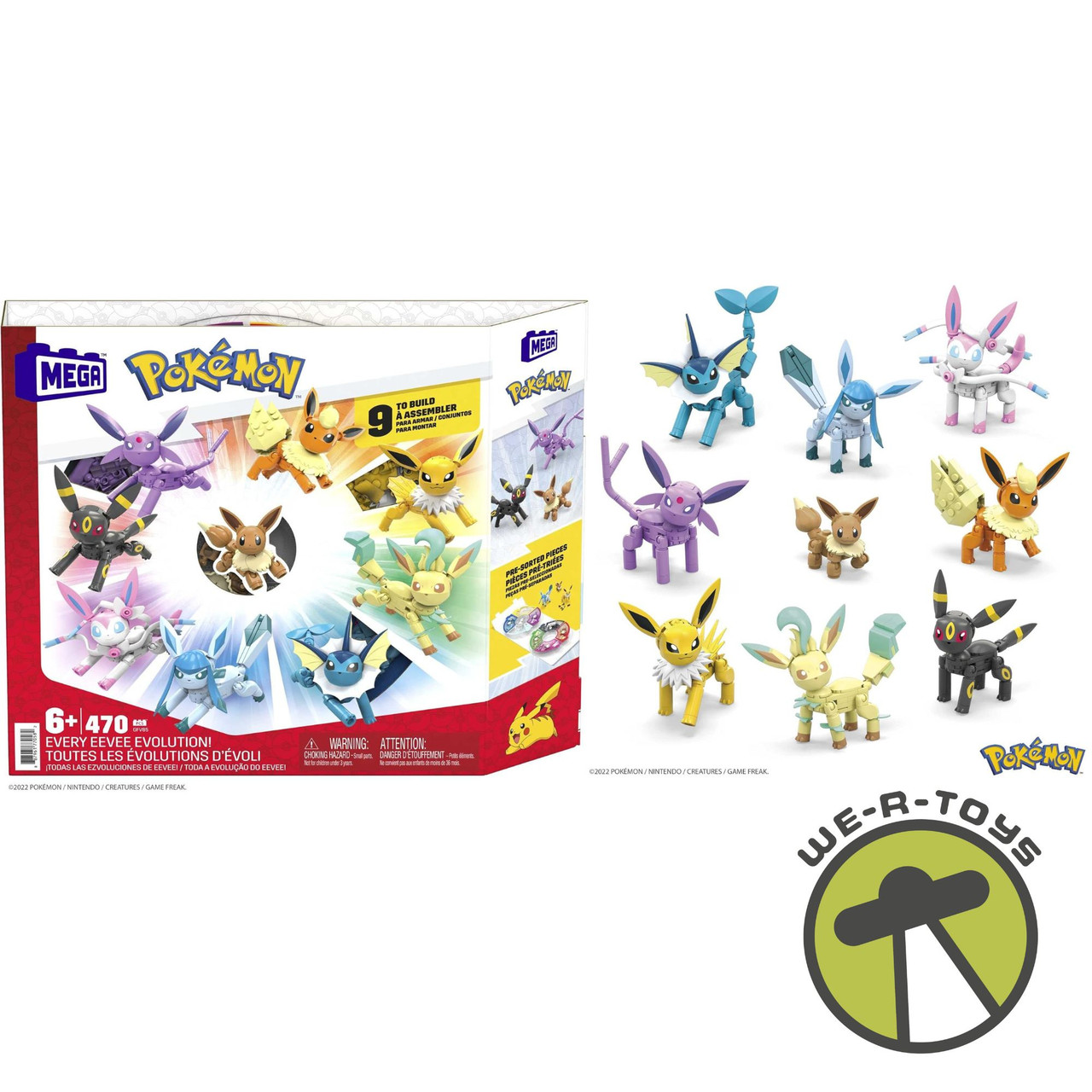MEGA Pokémon Building Toy Set Every Eevee Evolution with 470