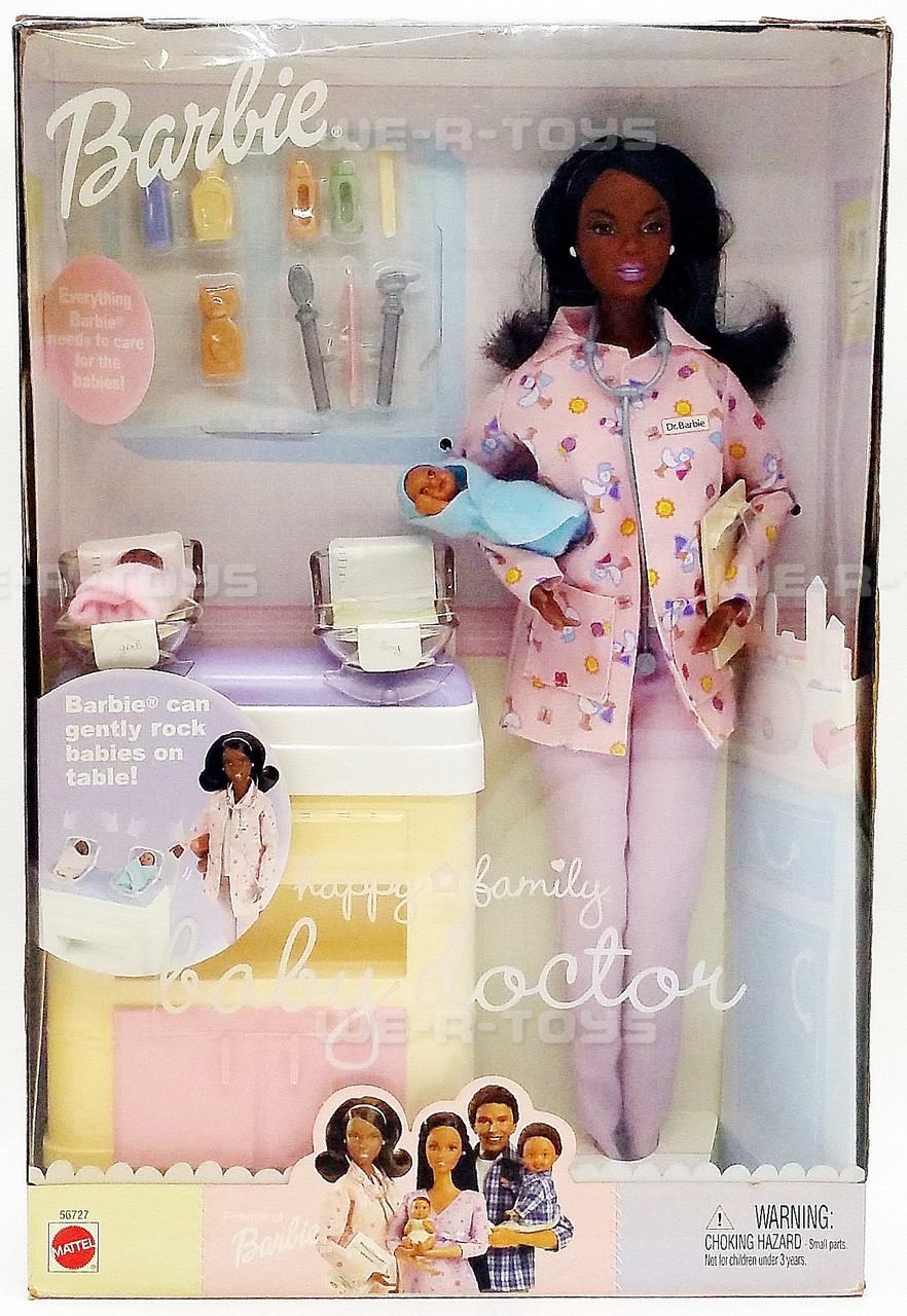 Happy Family Baby Doctor African American Barbie Doll 2002 Mattel #56727