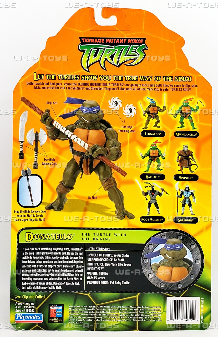 TMNT Donatello Action Figure 2002 Playmates Toys #154022 NRFP - We