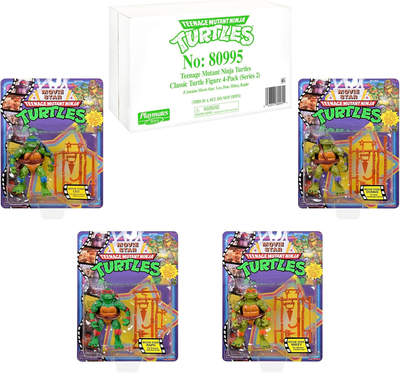 Teenage Mutant Ninja Turtles 4 Piece Action Figure Set Playmates