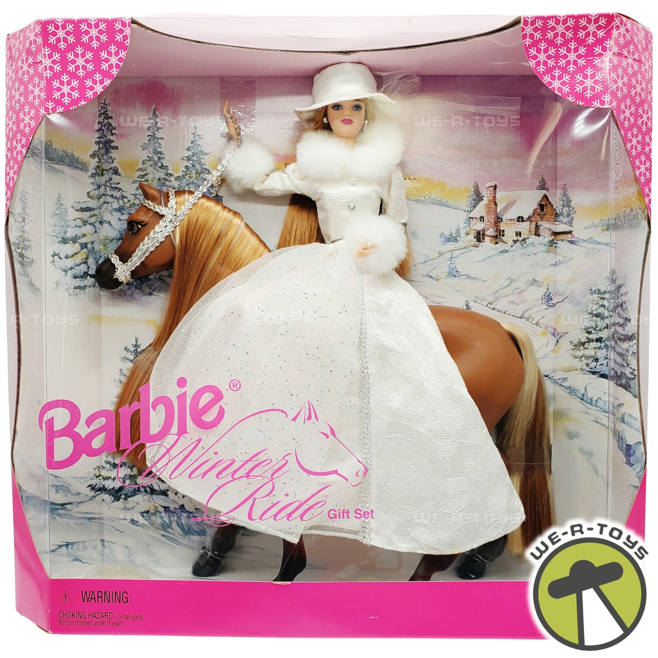 Winter Ride Barbie Gift Set with Horse & Doll 1998 Mattel No