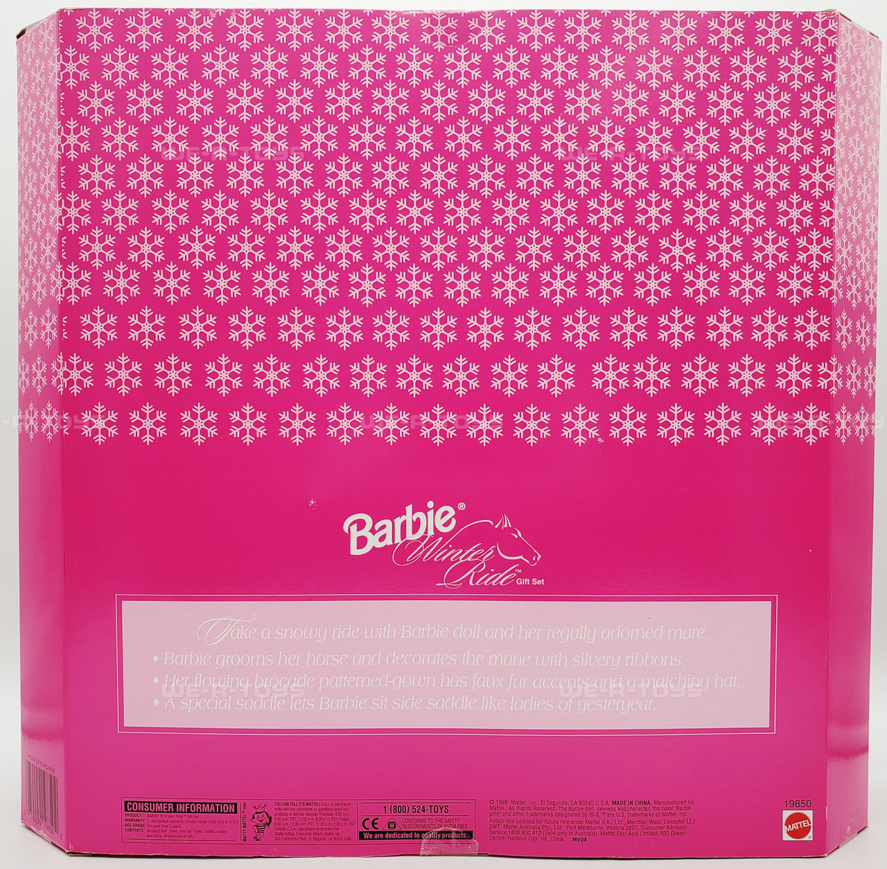 Winter Ride Barbie Gift Set with Horse & Doll 1998 Mattel No