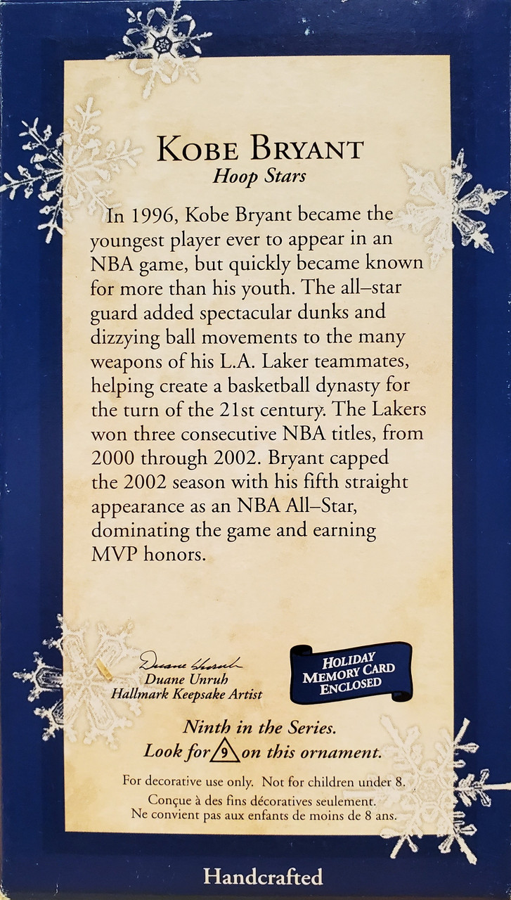 kobe hallmark ornament