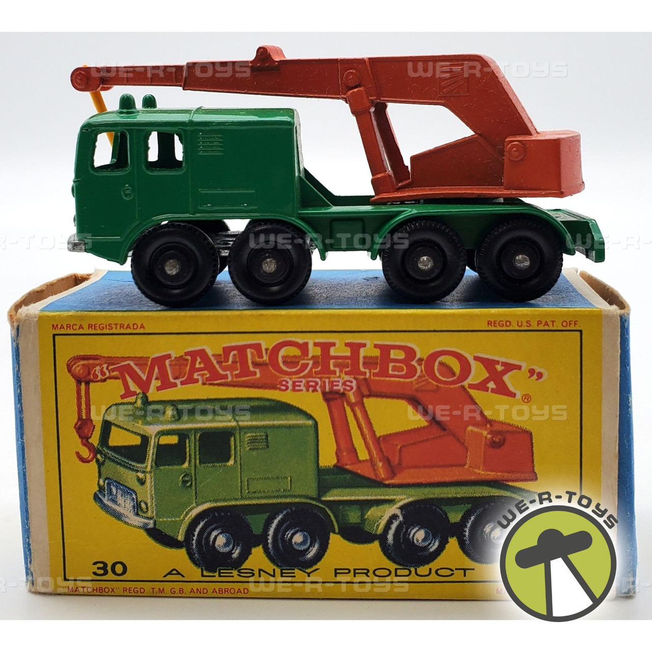 Matchbox Vintage 8 Wheel Crane #30 With Original Box Lesney